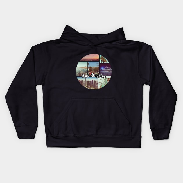 Los Angeles California Vintage Kids Hoodie by Radarek_Design